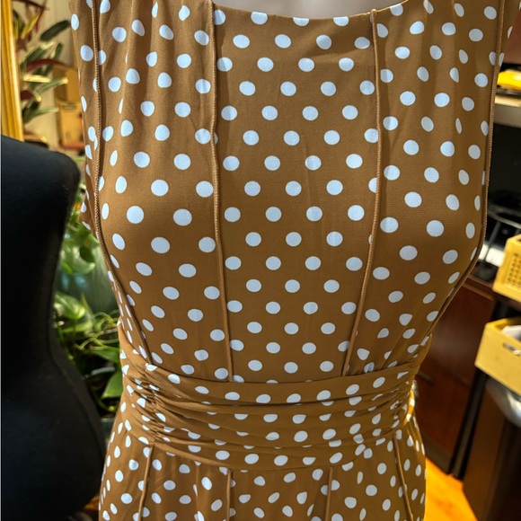Tan Polka Dot Dress - Picture 2 of 11